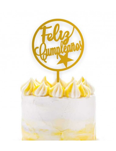 Topper tarta Feliz Cumpleaños