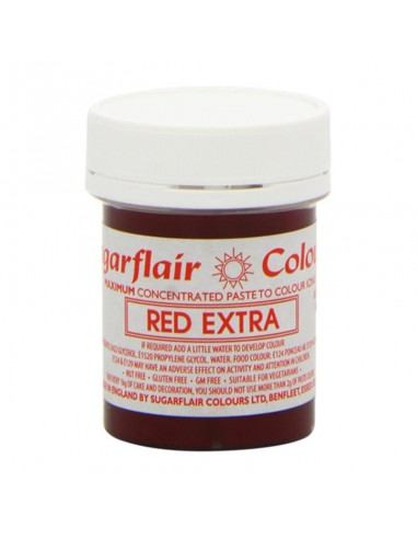 Colorante en pasta rojo extra Sugarflair