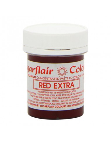 Colorante en pasta rojo extra Sugarflair