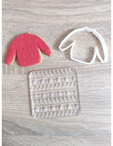 Sello para galletas Textura Jersey + cortador