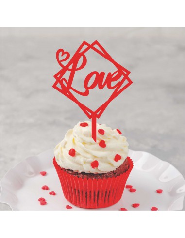 Topper para tarta LOVE San Valentín