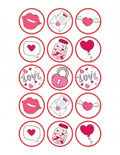 Papel de azúcar para galletas San Valentín