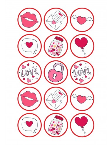 Papel de azúcar para galletas San Valentín