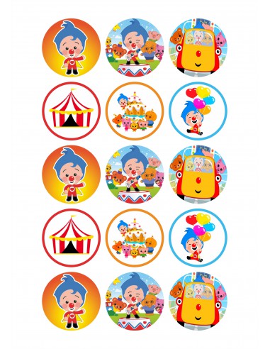 Papel de azúcar para galletas Payaso Plin Plin