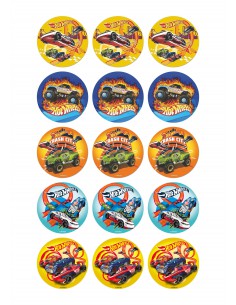 Papel de azúcar para galletas Hot Wheels