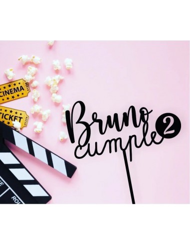 Topper tarta Cumple con nombre y edad