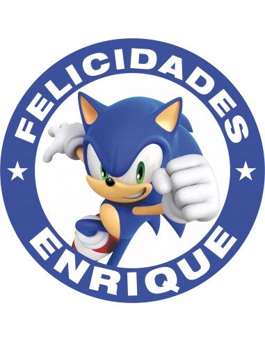 Papel de azúcar personalizado para tarta Sonic