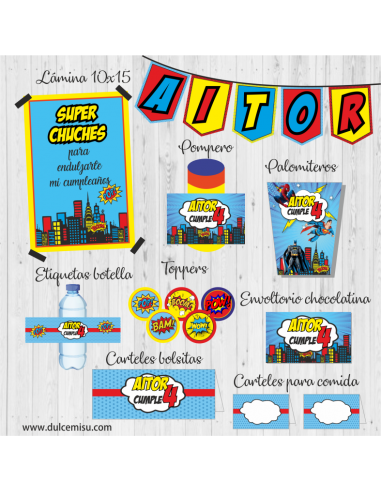 Kit de fiesta personalizado Comic