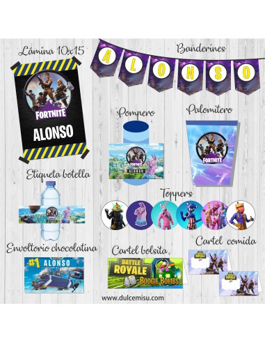 Kit de fiesta personalizado Fortnite