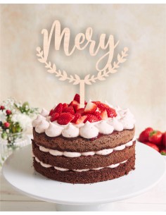 Topper floral con nombre