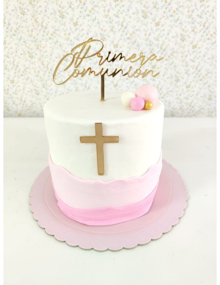 Cruz acrílica frontal para tartas