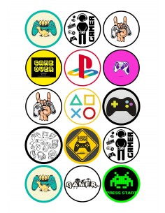 Papel de azúcar Gamers para galletas