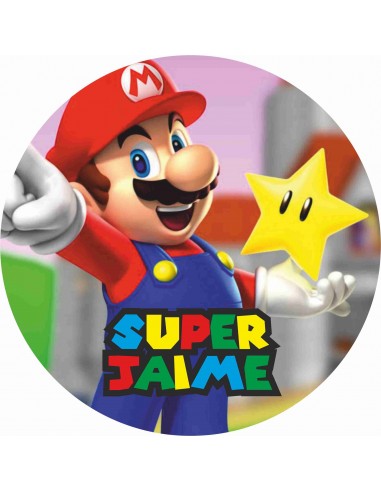 Papel de azúcar tarta Super Mario Bros personalizado