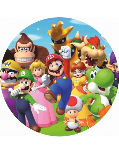 Papel de azúcar Super Mario Bros tarta 20 cm