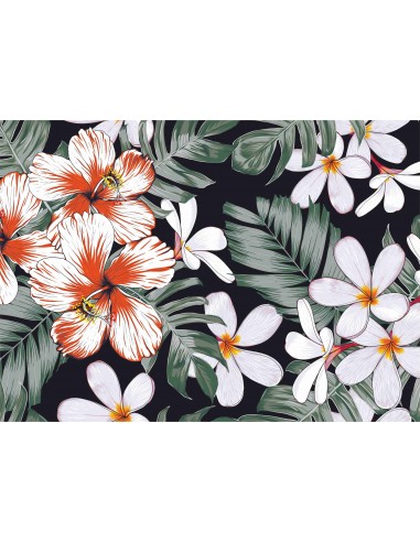 Papel de azúcar Flores tropicales blancas