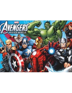 Papel de azúcar Avengers para tarta rectangular