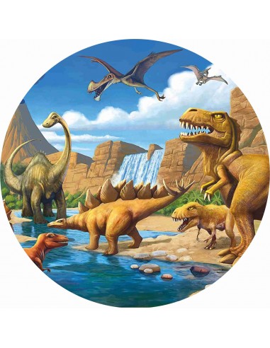 Papel de azúcar dinosaurios tarta