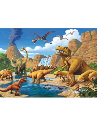 Papel de azúcar dinosaurios rectangular