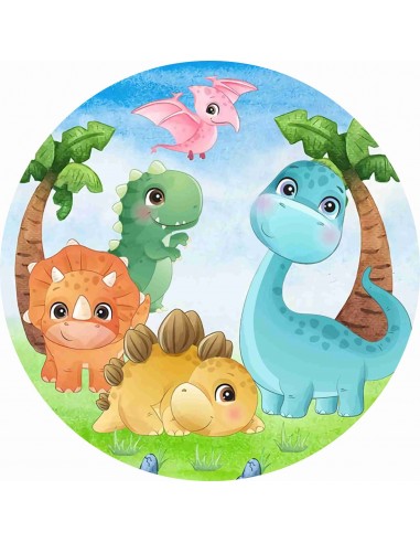 Papel de azúcar dinosaurios infantiles 20 cm