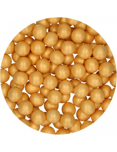 Perlas de chocolate grandes doradas