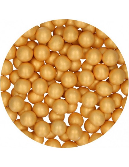 Perlas de chocolate grandes doradas