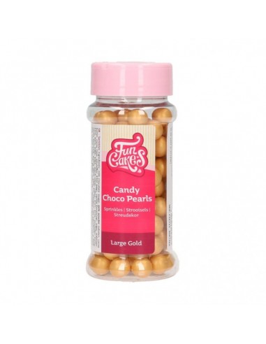 Perlas de chocolate grandes doradas