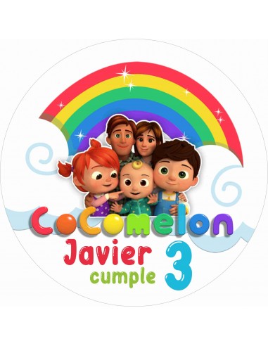 Papel de azúcar Cocomelón para tarta personalizado