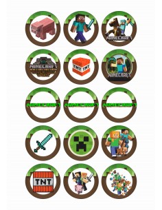 Papel de azúcar Minecraft para galletas