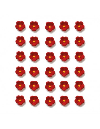 Mini Flores de azúcar rojas