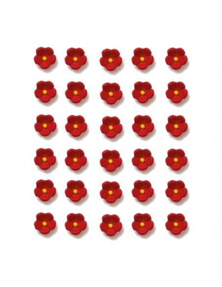 Mini Flores de azúcar rojas