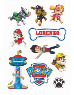 Papel de azúcar figuras Patrulla Canina