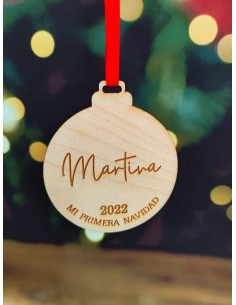 Bola Árbol Navidad personalizada madera