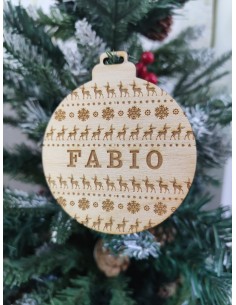 Bola Árbol Navidad personalizada textura navideña