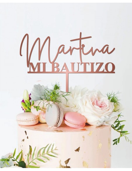 Topper tarta Nombre Mi Bautizo