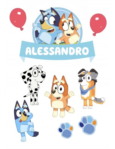 Papel de azúcar figuras Bluey