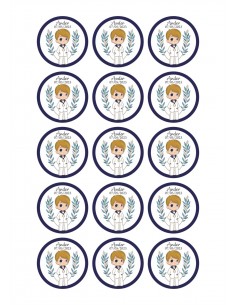Papel de azúcar niño hojas para galletas de Comunión