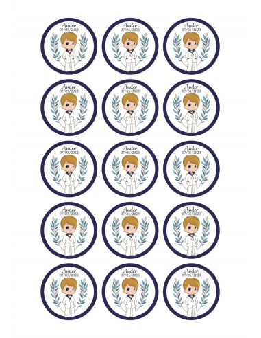 Papel de azúcar niño hojas para galletas de Comunión