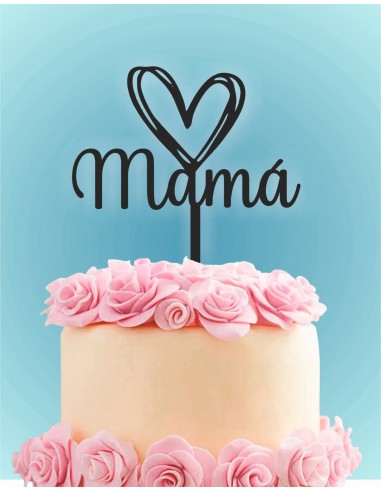 Topper tarta Corazón Mamá