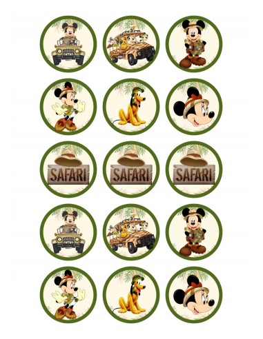 Papel de azúcar Mickey Safari para galletas