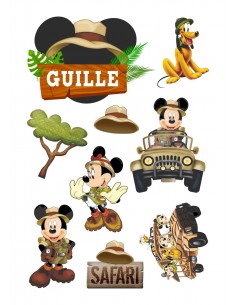 Papel de azúcar figuras Mickey Safari