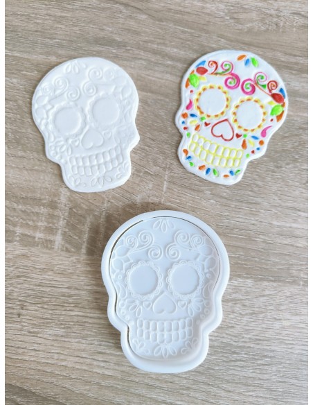 Cortador Calavera Mexicana con marcador