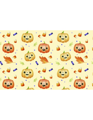 Papel de azúcar Halloween fondo calabazas