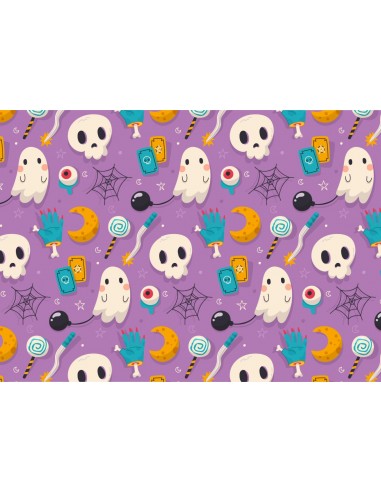 Papel de azúcar Halloween fondo morado