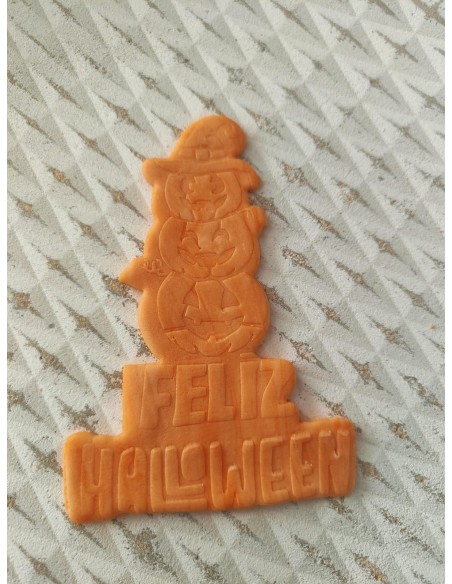 Cortador con stencil Torre Calabazas Feliz Halloween