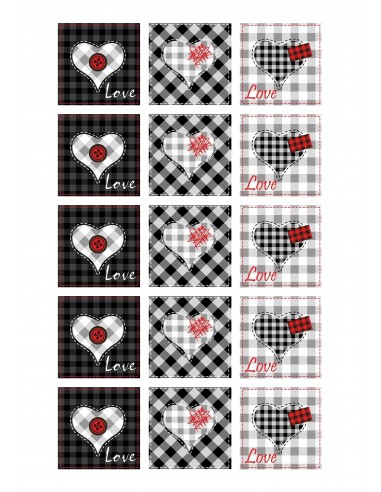 Papel de azúcar corazones