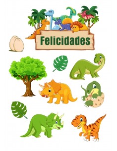 Papel comestible figuras dinos