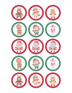 Papel comestible Personajes Navidad para galletas