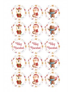 Papel comestible Navidad acuarela para galletas