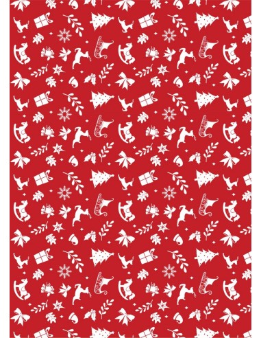 Papel comestible diseño rojo Navideño