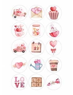 Papel de azúcar para galletas San Valentín